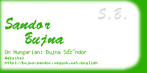 sandor bujna business card